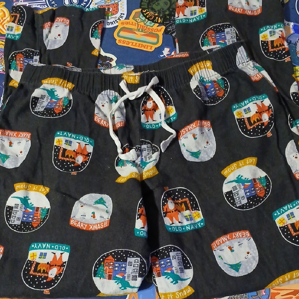 Old Navy Christmas Snow Globe Unisex Pants S